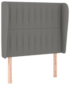 3118169 vidaXL Горна табла за легло с уши, тъмносива, 83x23x118/128 см, плат