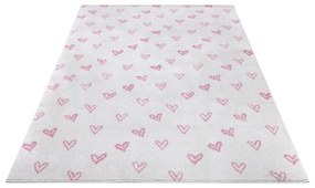 Розово-бял детски килим 160x235 cm Hearts - Hanse Home