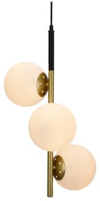 Висяща лампа в златист цвят със стъклен абажур 32,5х32,5 см Duo - Candellux Lighting