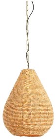 Висящо осветително тяло в естествен цвят с дървен абажур ø 31 cm Kabinda – Light &amp; Living