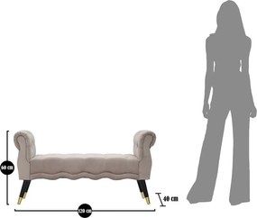 Кафяво-сива кадифена пейка Paris – Mauro Ferretti