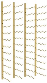 340890 vidaXL Стойки за вино за 36 бутилки стенен монтаж 2 бр златисти желязо