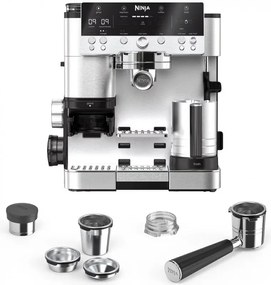 Кафеавтомат 3в1 Ninja Luxe Café Premier ES601, 1650W, 15 bar, 2л, Barista Assist, Безконтактно текстуриране, 4 режима, 3 темп. настройки, Инокс/черен