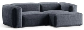 Сиво-син ъглов диван от рипсено кадифе (десен ъгъл) Bergano – Cosmopolitan Design