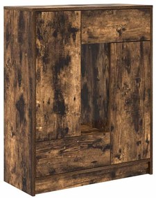 861854 vidaXL Бюфет с чекмеджета и вратички, опушен дъб, 73x31x90 см