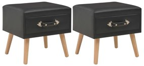 276381 vidaXL Нощни шкафчета, 2 бр, черни, 40x35x40 см, изкуствена кожа