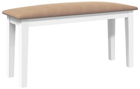4102600 vidaXL Пейка 90 cm Бяла масивна дървесина Гума