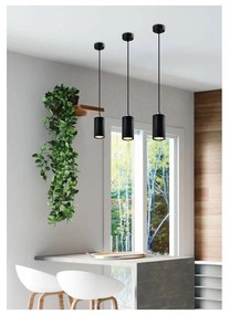 Черна висяща лампа с метален абажур ø 7 cm Tubo - Candellux Lighting