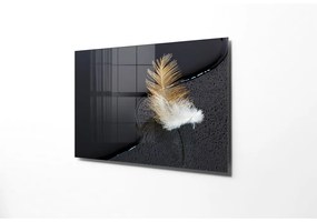 Картина върху стъкло 70x50 cm Feather - Wallity