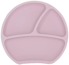 Светлорозова силиконова детска чиния 19x20,5 cm – Kindsgut