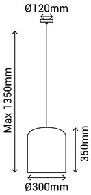 Висяща лампа от ратан, височина 135 cm Babel - SULION