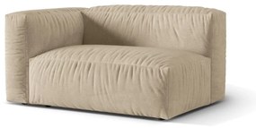 Бежов кадифен модул за диван (ляв ъгъл) Martina – Micadoni