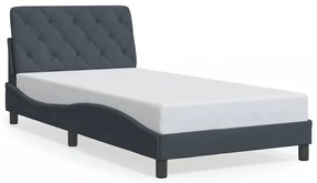 3207906 vidaXL Рамка за легло без матрак, тъмносива, 100x200 см, кадифе