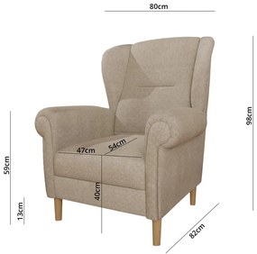 Светлокафяво кресло крило Swan – Ropez