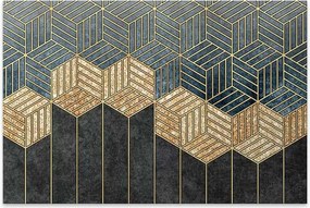 "Golden Cubes" картина на платно цифров печат 100x70x3см.