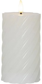 LED свещ от бял восък, височина 15 см Flamme Swirl - Star Trading