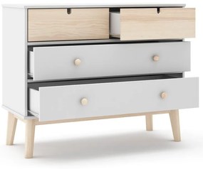 Бял нисък скрин за деца 100x81 cm Estefania - Marckeric