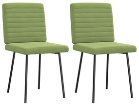 4101159 vidaXL Трапезни столове, 2 бр, светлозелени, кадифе