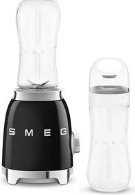 Блендер Smeg PBF01BLEU, 300W, 2x 600 мл, 20000-24000 об/мин, Противоплъзгаща основа, Без BPA, Неръждаема стомана, Черен