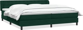 3317916 vidaXL Боксспринг легло с матраци, тъмнозелено, 180x220 см, кадифе