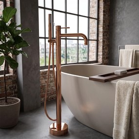 Cмесител-свободно стоящ  Rea Lungo Diamond Copper
