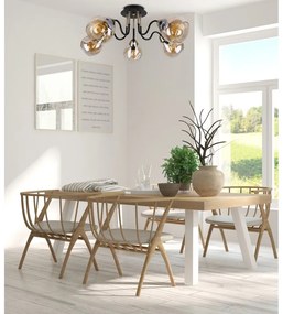 Таванно осветително тяло със стъклен абажур в черно и златисто Unica - Candellux Lighting