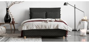 Черно тапицирано двойно легло и решетка160x200 cm Sleepy Luna - Miuform