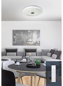 Бяло LED осветително тяло за таван с дистанционно управление 38,5x38,5 cm Calipso – Candellux Lighting