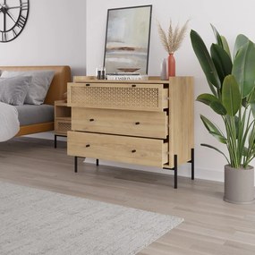 Нисък скрин от декор от дъб в естествен цвят 90x80 cm Mayra – Marckeric