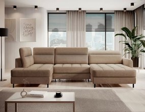 Ъглов диван Tobe-Кафяв-вдясно