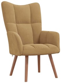 328059 vidaXL Релакс стол, кафяв, кадифе