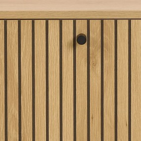 Накланяща се стойка за обувки от дъбов декор в естествен цвят 72x43x17 cm Albany – Actona