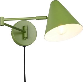 Зелена стенна лампа с огъваща се структура за контакт ø 15 cm Cosima – Trio