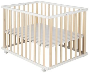 Кошара за игра в бял и естествен цвят 100x75 cm - Roba