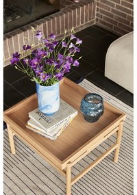 Светлосиня стъклена ръчно изработена ваза (височина 18 cm) Aurora – Hübsch