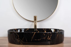 Умивалник за плот Rea Nadia Black Marble Shiny