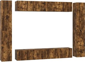 3120248 vidaXL Комплект ТВ шкафове от 10 части, опушен дъб, инженерно дърво