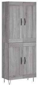 3199719 vidaXL Висок шкаф, сив сонома, 69,5x34x180 см, инженерно дърво