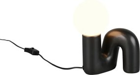 Черна керамична настолна лампа (височина 21,5 cm) Quinn – Reality