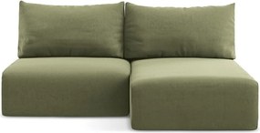 Зелен кадифен сгъваем/с място за съхранение ъглов диван (десен ъгъл) Kalena – Makamii