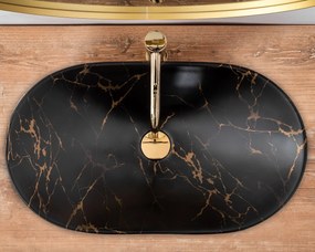 Умивалник за плот Rea Royal 60 Black Marble Mat