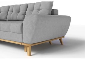 Светлосив разтегателен ъглов диван (ляв ъгъл) Balitco – Ropez