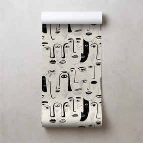 Тапет – Абстрактни черно-бели лица