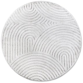 Бял кръгъл килим ø 200 cm Panglao New York White – Elle Decoration