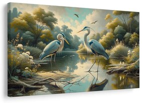 Картина на платно – Чапли край водата