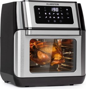 Klarstein AeroVital Fry, фритюрник с горещ въздух, 1500W, 10l, 9 програми, черен / сребрист