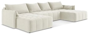 Бежов разтегателен ъглов диван с място за съхранение (U форма) Moku – Makamii
