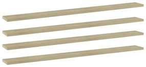 805368 vidaXL Рафтове за етажерка, 4 бр, дъб сонома, 100x10x1,5 см, ПДЧ