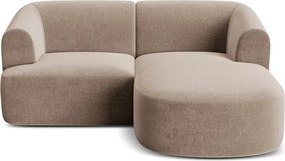 Светлокафяв кадифен ъглов диван (десен ъгъл) Campi – Cosmopolitan Design