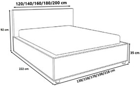 Тапицирано легло Porto-Leuko-120 x 200